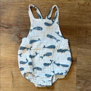 Angel Dear Whale Print Muslin Romper